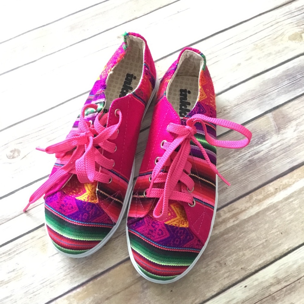 Inkkas pink handmade sneakers size 7